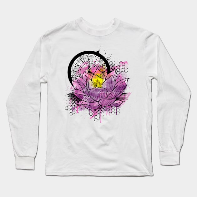 A Tranquil Time - Abstract Lotus Long Sleeve T-Shirt by RogerPrice00x